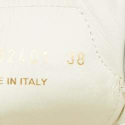 Pre Owned Saint Laurent White Leather and Pony Hair Leopard Print Andy Low Top Sneakers Size 38