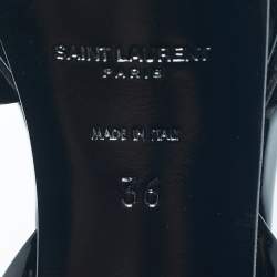 Pre Owned Saint Laurent Black Patent Leather Tribute Platform Sandals Size 36