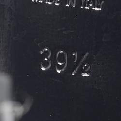 Pre Owned Saint Laurent Black Leather Tribute Ankle Strap Sandals Size 39.5