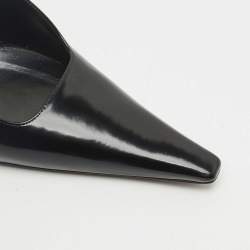 Pre Owned Saint Laurent Black Leather Lee Slingback Pumps Size 40