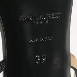 Pre Owned Saint Laurent Black/Brown Leather Opyum Slingback Sandals Size 39
