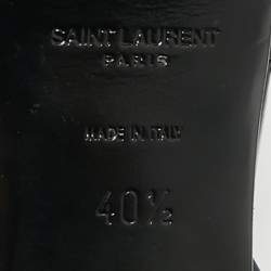 Pre Owned Saint Laurent Black Patent Leather Platform Sandals Size 40.5