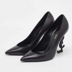 Pre Owned Saint Laurent Black Patent Leather Opyum Pumps Size 38.5