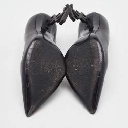 Pre Owned Saint Laurent Black Patent Leather Opyum Pumps Size 38.5