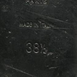 Pre Owned Saint Laurent Paris Green Velvet Tribute Flat Slide Size 38.5