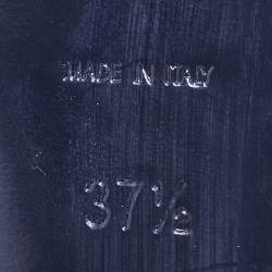 Pre Owned Saint Laurent Cream Patent Leather Tribute Platform Sandals Size 37.5