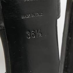 Pre Owned Saint Laurent Black Leather Studded T-Bar Janis Platform Pumps 36.5