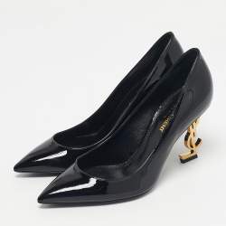 Pre Owned Saint Laurent Black Patent Leather Opyum Pumps Size 36.5