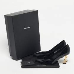 Pre Owned Saint Laurent Black Patent Leather Opyum Pumps Size 36.5