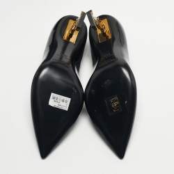Pre Owned Saint Laurent Black Patent Leather Opyum Pumps Size 36.5