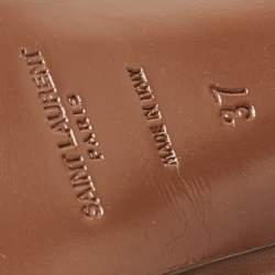 Pre Owned  Saint Laurent Brown Leather Tribute Platform Sandals Size 37