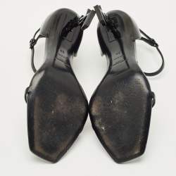 Pre Owned Saint Laurent Black Patent Leather Opyum Sandals Size 39