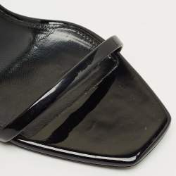 Pre Owned Saint Laurent Black Patent Leather Opyum Sandals Size 39
