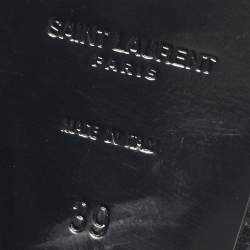 Pre Owned Saint Laurent Black Leather Tribute Platform Sandals Size 39