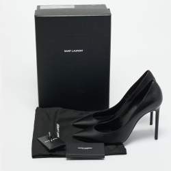Pre Owned Saint Laurent Black Leather Anja Pumps Size 39.5