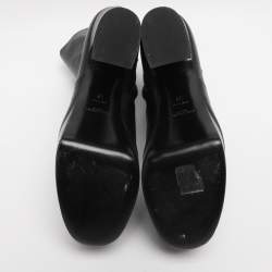 Pre Owned Saint Laurent Paris Black Leather Mid Calf Boots Size 38