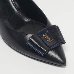 Pre Owned Saint Laurent Black Leather Anai Pumps Size 37.5