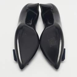 Pre Owned Saint Laurent Black Leather Anai Pumps Size 37.5
