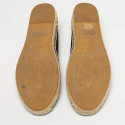 Pre Owned Saint Laurent Black Leather Cassandre Espadrille Flats Size 39