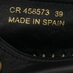 Pre Owned Saint Laurent Black Leather Cassandre Espadrille Flats Size 39