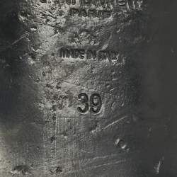 Pre Owned Saint Laurent Black Patent Leather Tribute Flat Slides Size 39