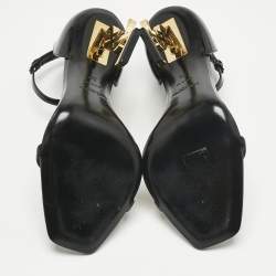 Pre Owned Saint Laurent Black Patent Leather Opyum Sandals Size 39