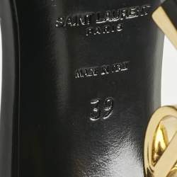 Pre Owned Saint Laurent Black Patent Leather Opyum Sandals Size 39