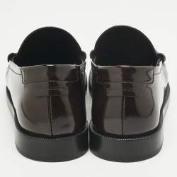 Pre Owned Saint Laurent Burgundy Leather Le Loafers Size 37.5