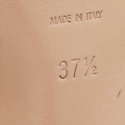 Pre Owned Saint Laurent Paris Beige Patent Leather Tribute Platform Sandals Size 37.5