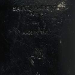 Pre Owned Saint Laurent Red Knotted Leather Bianca Flat Slide Size 40