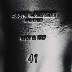 Pre Owned Saint Laurent Paris Metallic Leather Bianca Platform Sandals Size 41