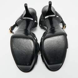Pre Owned  Saint Laurent Leather Platform Sandals Size 40