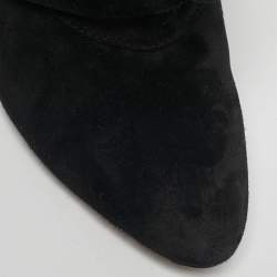 Pre Owned Saint Laurent Black Suede Knee Length Boots Size 38