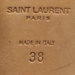 Pre Owned Saint Laurent Black Suede Knee Length Boots Size 38