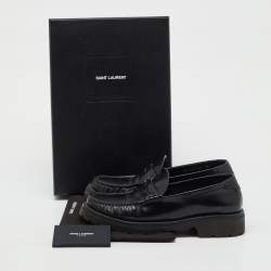 مملوكة مسبقًا حذاء لوفرز سان لوران جلد أسود سليب أون مقاس 36