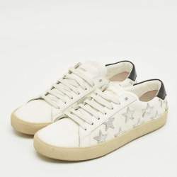 Pre Owned Saint Laurent White Leather Court Classic SL/06 Star California Sneakers Size 41