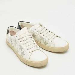 Pre Owned Saint Laurent White Leather Court Classic SL/06 Star California Sneakers Size 41
