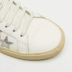 Pre Owned Saint Laurent White Leather Court Classic SL/06 Star California Sneakers Size 41