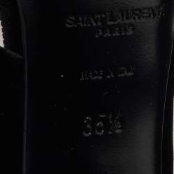 Pre Owned Saint Laurent Black Velvet Loulou Slide Sandals Size 35.5