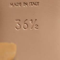 Pre Owned Saint Laurent Paris Beige Patent Leather Platform Sandals Size 36.5