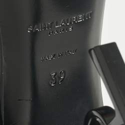 Pre Owned Saint Laurent Paris Black Patent Leather Opyum Ankle Strap Sandals Size 39