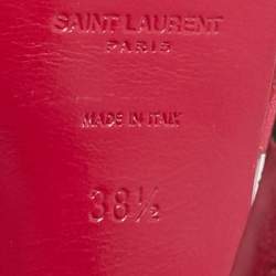 Pre Owned Saint Laurent Purple Leather Platform Sandals Size 38.5