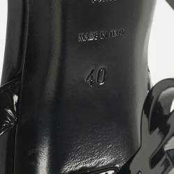 Pre Owned Saint Laurent Black Patent Leather Opyum Ankle Strap Sandals Size 40