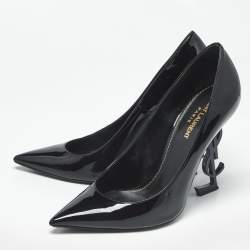 Pre Owned Saint Laurent Black Patent Leather Opyum Pumps Size 38
