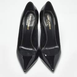 Pre Owned Saint Laurent Black Patent Leather Opyum Pumps Size 38