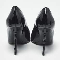 Pre Owned Saint Laurent Black Patent Leather Opyum Pumps Size 38