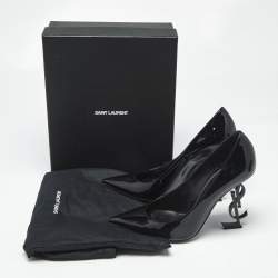 Pre Owned Saint Laurent Black Patent Leather Opyum Pumps Size 38