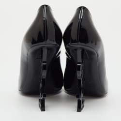 Pre Owned Saint Laurent Black Patent Leather Opyum Pointed Toe Pumps Size 39