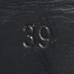 Pre Owned Saint Laurent Grey/Gold Leather Tribute Platform Sandals Size 39