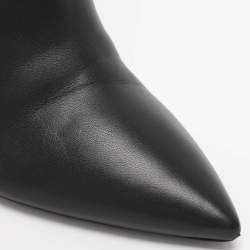 Pre Owned Saint Laurent Paris Black Leather Mid Calf Boots Size 39